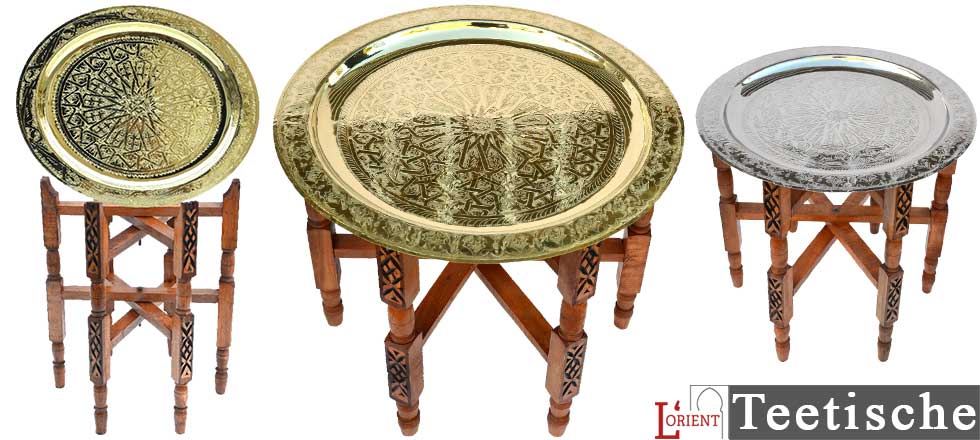 Marokkanischer handbemalter Teetisch Orientalischer Tisch Beistelltisch *SHATRA*