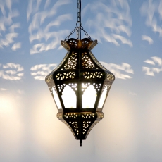 Orientalische Lampe Mayla Milchglas aus Messing H 45 cm