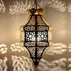 Orientalische Lampe Nadira Milchglas aus Messing H 45 cm