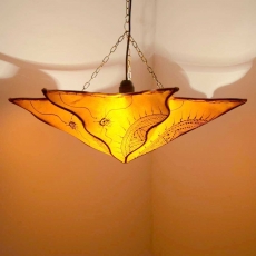 Arabische Deckenlampe Stern Orange H 34 cm
