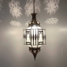 Arabische Deckenlampe Alome Milk H 65 cm