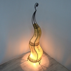 Marokkanische Leder Stehlampe Aida Natur