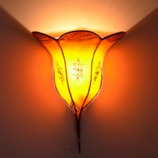 Leder-Wandlampe Blume Orange