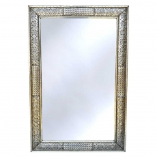 Arabischer  Spiegel Grande Versilbertes Messing H 120 cm