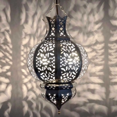 Marokkanische Deckenlampe Sephora Silber H 45 cm