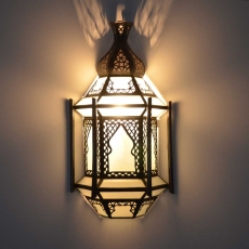 Orientalische Wandlampe Elissa Milchglas H 39 cm