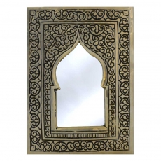 Orientalischer Taschenspiegel Quinoa Silber H 13 cm