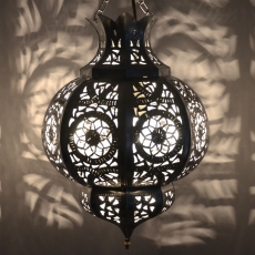 Orientalische Deckenleuchte Taj Silber H 45 cm