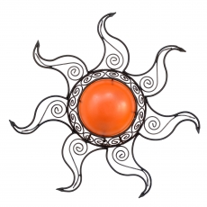 Orientalische Wandleuchte Sonne Orange