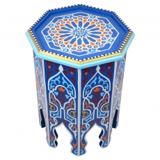 Orientalischer Beistelltisch Aleyna Blau Handbemalt H 50 cm