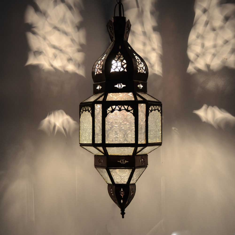 Marokkanische Deckenlampe Lux Natur H 47 cm
