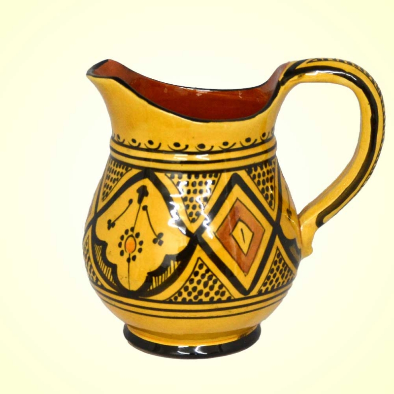 Marokkanischer Keramik Krug Stat Gelb D 17 cm