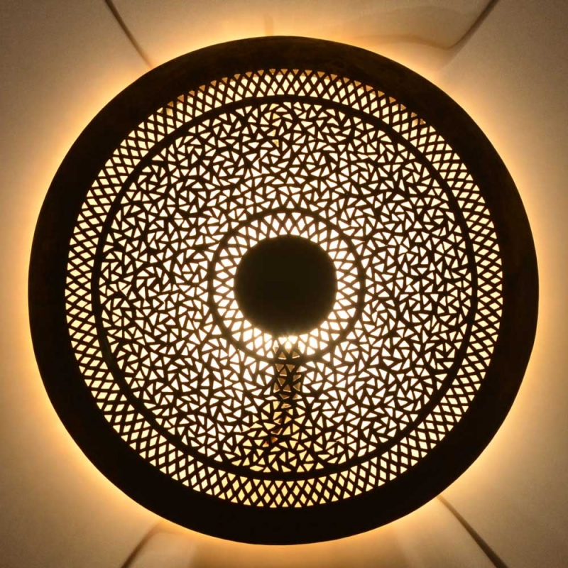 Orientalische Wandlampe Ring Medium aus Messing D 57 cm