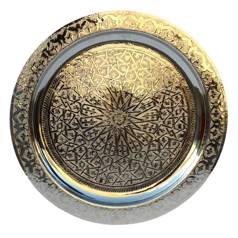 Orientalisches Teetablett Hannibal Silber D 60 cm