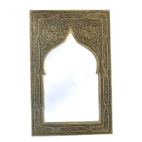 Arabischer Spiegel Pandora Silbernes Messing H 37 cm