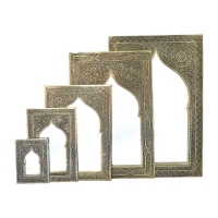 Orientalischer Spiegel Naat Versilbertes Messing H 28 cm