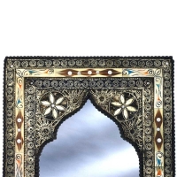 Orientalischer Spiegel Arabic Weiß H 80 cm