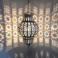 Orientalische Lampe Belly With Silber H 60 cm