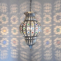Orientalische Lampe Belly With Silber H 60 cm