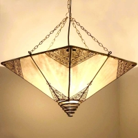 Orientalische Deckenlampe Pyramid Natur H 45 cm