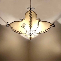 Henna-Deckenlampe aus Leder Drone Natur H 40 cm