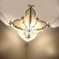 Henna-Deckenlampe aus Leder Drone Natur H 40 cm