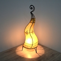 Orientalische Leder Stehlampe Akilah Weiß