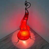 Orientalische Leder Stehlampe Akilah Rot