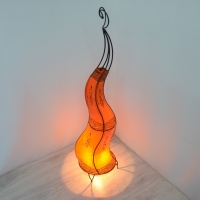 Arabische Leder Stehlampe Aida Orange