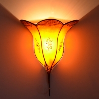 Leder-Wandlampe Blume Orange