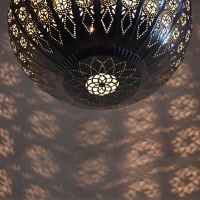 Orientalische Hängeleuchte Globe Big Silber H 45 cm