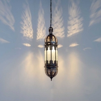 Orientalische Lampe Lanzarote Weiß H 47 cm