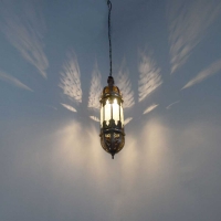 Orientalische Lampe Lanzarote Weiß H 47 cm