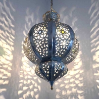 Orientalische Deckenleuchte Marrakesch Silber H 45 cm