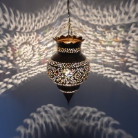 Orientalische Lampe Kristall aus Messing H 40 cm