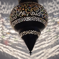 Orientalische Lampe Kristall aus Messing H 40 cm