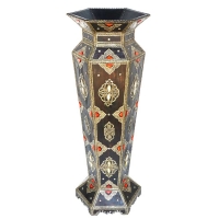 Arabischer Vase Kreta Vollholz / Silbernes Messing