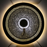 Orientalische Wandleuchte Kreis Medium aus Messing D 60 cm