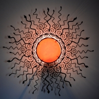 Orientalische Deckenlampe Sonnenblume Orange