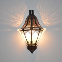 Orientalische Wandlampe Bolani Milchglas H 51 cm