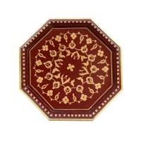 Orientalischer Beistelltisch Arab Bordeaux Handbemalt H 50 cm