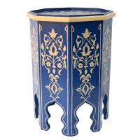 Orientalischer Beistelltisch Reyhan Blau Handbemalt H 50 cm