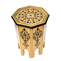 Orientalischer Beistelltisch Riad Beige Handbemalt H 50 cm