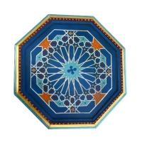 Marokkanischer Beistelltisch Souk  Blau Handbemalt H 50 cm