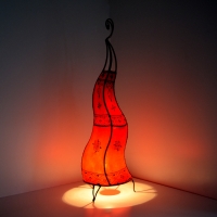 Orientalische Leder Stehlampe Emilia Rot