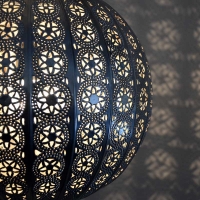 Orientalische Hängeleuchte Globe Small Silber D 27 cm