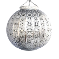 Orientalische Hängeleuchte Globe Medium Silber D 32 cm