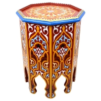 Orientalischer Tisch Amira – Rot Handbemalt H 50 cm