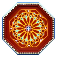 Orientalischer Tisch Amira Rot Handbemalt H 50 cm
