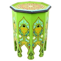 Marokkanischer Tisch Anisa Grün Handbemalt H 50 cm